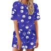 Ekouaer Cotton Pajamas Set for Womens Soft Short Sleeve Lounge Set Shorts Sleepwear Set 2 Piece Pjs Sets(Blue Sky)