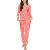 Ekouaer Womens Jogger Pajama Sets Long Sleeve Sleepwear Round Neck Nightwear Soft Pjs Lounge Sets with Pockets(Pink Snowflake)