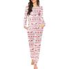 Ekouaer Womens Jogger Pajama Sets Long Sleeve Sleepwear Round Neck Nightwear Soft Pjs Lounge Sets with Pockets(Red Elk Chrismas)