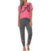 Ekouaer Womens Pajamas Set 2 Piece Lounge Pj Set Short Sleeve Sleepwear Tops with Joggers Pants Loungewear Print Nightwear(Butterfly)