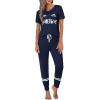 Ekouaer Womens Pajamas Set 2 Piece Lounge Pj Set Short Sleeve Sleepwear Tops with Joggers Pants Loungewear Print Nightwear(Navy Blue)
