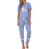 Ekouaer Womens Pajamas Set 2 Piece Lounge Pj Set Short Sleeve Sleepwear Tops with Joggers Pants Loungewear Print Nightwear(Pink Teddy)