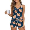 Ekouaer Womens Tank Top Pajama Set Comfy Sleeveless Sleepwear Racerback Cami and Shorts Pjs 2 Piece Summer Loungewear(Deep Blue Puppy)