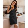 Ekouaer 3 Pack Nightgowns for Women Sleeveless Sleepwear Button Down Nightshirt Wide Strap Tank Sleep Shirt S-3XL(Black+light Blue+pink)