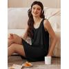 Ekouaer 3 Pack Nightgowns for Women Sleeveless Sleepwear Button Down Nightshirt Wide Strap Tank Sleep Shirt S-3XL(Black+light Blue+pink)