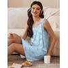 Ekouaer 3 Pack Nightgowns for Women Sleeveless Sleepwear Button Down Nightshirt Wide Strap Tank Sleep Shirt S-3XL(Butterfly+hearts+pink Print)