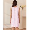 Ekouaer 3 Pack Nightgowns for Women Sleeveless Sleepwear Button Down Nightshirt Wide Strap Tank Sleep Shirt S-3XL(Butterfly+hearts+pink Print)