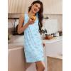 Ekouaer 3 Pack Nightgowns for Women Sleeveless Sleepwear Button Down Nightshirt Wide Strap Tank Sleep Shirt S-3XL(Butterfly+navy Moon+grey Star)