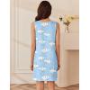 Ekouaer 3 Pack Nightgowns for Women Sleeveless Sleepwear Button Down Nightshirt Wide Strap Tank Sleep Shirt S-3XL(Moon+star+sheep)