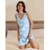 Ekouaer 3 Pack Nightgowns for Women Sleeveless Sleepwear Button Down Nightshirt Wide Strap Tank Sleep Shirt S-3XL(Moon+star+sheep)