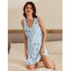 Ekouaer 3 Pack Nightgowns for Women Sleeveless Sleepwear Button Down Nightshirt Wide Strap Tank Sleep Shirt S-3XL(Planet+purple Print+pink)