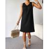 Ekouaer Cotton Nightgowns for Women Sleeveless Night Gown Tank Sleepshirt Wide Strap V Neck Nightshirt S-3XL(Black)