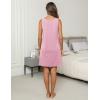 Ekouaer Cotton Nightgowns for Women Sleeveless Night Gown Tank Sleepshirt Wide Strap V Neck Nightshirt S-3XL(Coral Pink)