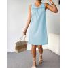 Ekouaer Cotton Nightgowns for Women Sleeveless Night Gown Tank Sleepshirt Wide Strap V Neck Nightshirt S-3XL(Light Blue)
