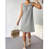 Ekouaer Cotton Nightgowns for Women Sleeveless Night Gown Tank Sleepshirt Wide Strap V Neck Nightshirt S-3XL(Light Grey)