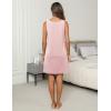 Ekouaer Cotton Nightgowns for Women Sleeveless Night Gown Tank Sleepshirt Wide Strap V Neck Nightshirt S-3XL(Light Pink)