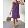 Ekouaer Cotton Nightgowns for Women Sleeveless Night Gown Tank Sleepshirt Wide Strap V Neck Nightshirt S-3XL(Purple)