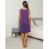 Ekouaer Cotton Nightgowns for Women Sleeveless Night Gown Tank Sleepshirt Wide Strap V Neck Nightshirt S-3XL(Purple)