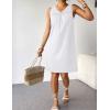 Ekouaer Cotton Nightgowns for Women Sleeveless Night Gown Tank Sleepshirt Wide Strap V Neck Nightshirt S-3XL(White)