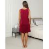 Ekouaer Cotton Nightgowns for Women Sleeveless Night Gown Tank Sleepshirt Wide Strap V Neck Nightshirt S-3XL(Wine Red)