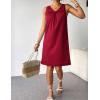 Ekouaer Cotton Nightgowns for Women Sleeveless Night Gown Tank Sleepshirt Wide Strap V Neck Nightshirt S-3XL(Wine Red)
