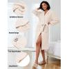 Ekouaer Fleece Robes for Women with Hooded Warm Soft Cozy Long Plush Bathrobe S-XXL(B-beige)