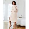 Ekouaer Fleece Robes for Women with Hooded Warm Soft Cozy Long Plush Bathrobe S-XXL(B-beige)