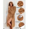 Ekouaer Fleece Robes for Women with Hooded Warm Soft Cozy Long Plush Bathrobe S-XXL(B-brown)