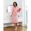 Ekouaer Fleece Robes for Women with Hooded Warm Soft Cozy Long Plush Bathrobe S-XXL(B-light Pink)