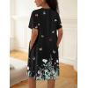 Ekouaer House Dress for Women Button Down Nightgown Short Sleeve Housecoat with pockets S-4XL(Black Butterfly)