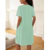 Ekouaer House Dress for Women Button Down Nightgown Short Sleeve Housecoat with pockets S-4XL(Green)
