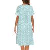 Ekouaer House Dress for Women with Pockets Button Down Duster Housecoat Short Sleeve Mumu Nightgown S-XXXL(Green Flower)