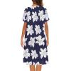 Ekouaer House Dress for Women with Pockets Button Down Duster Housecoat Short Sleeve Mumu Nightgown S-XXXL(Navy Flower)