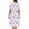 Ekouaer House Dress for Women with Pockets Button Down Duster Housecoat Short Sleeve Mumu Nightgown S-XXXL(White Flower)