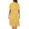 Ekouaer House Dress for Women with Pockets Button Down Duster Housecoat Short Sleeve Mumu Nightgown S-XXXL(Yellow Flower)