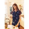 Ekouaer Long Nightgown Women’s Loungewear Short Sleeve Sleepwear Full Length Sleep Shirt with Pockets(Black Butterfly)