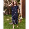 Ekouaer Long Nightgown Women’s Loungewear Short Sleeve Sleepwear Full Length Sleep Shirt with Pockets(Black Butterfly)