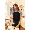 Ekouaer Long Nightgown Women’s Loungewear Short Sleeve Sleepwear Full Length Sleep Shirt with Pockets(Black/Grey)