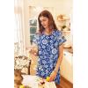 Ekouaer Long Nightgown Women’s Loungewear Short Sleeve Sleepwear Full Length Sleep Shirt with Pockets(Blue Bohemian Flowers)