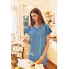 Ekouaer Long Nightgown Women’s Loungewear Short Sleeve Sleepwear Full Length Sleep Shirt with Pockets(Blue Ink Flower)