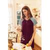 Ekouaer Long Nightgown Women’s Loungewear Short Sleeve Sleepwear Full Length Sleep Shirt with Pockets(Fuchsia/Grey)