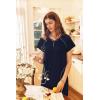 Ekouaer Long Nightgown Women’s Loungewear Short Sleeve Sleepwear Full Length Sleep Shirt with Pockets(Navy Blue)