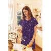 Ekouaer Long Nightgown Women’s Loungewear Short Sleeve Sleepwear Full Length Sleep Shirt with Pockets(Purple Flower)