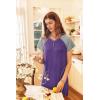 Ekouaer Long Nightgown Women’s Loungewear Short Sleeve Sleepwear Full Length Sleep Shirt with Pockets(Purple/Grey)