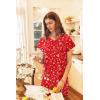 Ekouaer Long Nightgown Women’s Loungewear Short Sleeve Sleepwear Full Length Sleep Shirt with Pockets(Red Christmas Tree)
