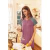 Ekouaer Long Nightgown Women’s Loungewear Short Sleeve Sleepwear Full Length Sleep Shirt with Pockets(Red/Grey)