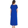 Ekouaer Long Nightgown Women’s Loungewear Short Sleeve Sleepwear Full Length Sleep Shirt with Pockets(Snorkel Blue)