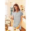 Ekouaer Long Nightgown Women’s Loungewear Short Sleeve Sleepwear Full Length Sleep Shirt with Pockets(White Grey Stripe)
