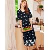 Ekouaer Long Nightgown, Womens V Neck Loungewear Oversized Sleepwear Loose Sleep Dress S-4XL(Black Butterfly)