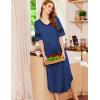 Ekouaer Long Nightgown, Womens V Neck Loungewear Oversized Sleepwear Loose Sleep Dress S-4XL(Blue)